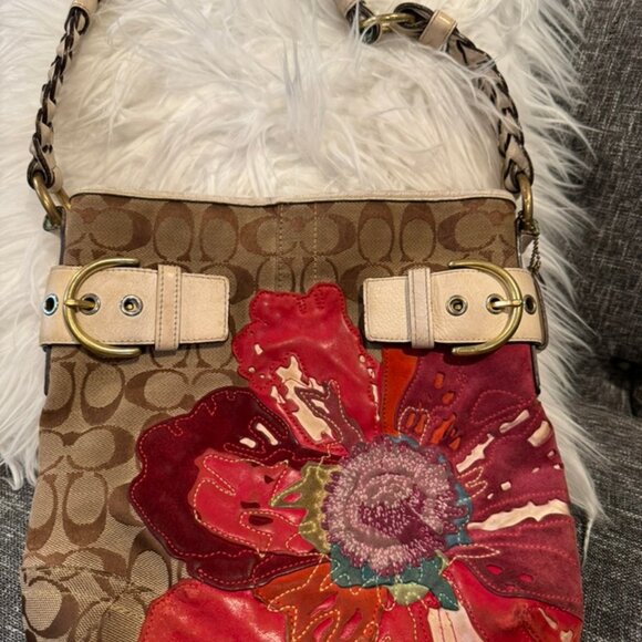 Vintage Coach Limited Edition Poppy Bag Leather Suede Canvas Model 6123 - Picture 2 of 15